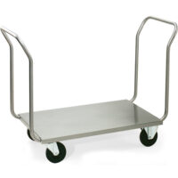 K616202 - CARRELLO IN ACCIAIO INOX A DUE MANIGLIONI PER TRASPORTI VARI