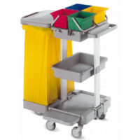 K616784 - CARRELLO PER PULIZIE CON PORTA RIFIUTI GRANDE CON COPERCHIO