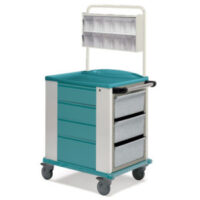 K816239 - CARRELLO MEDIKAR PER ANESTESIA IN ACCIAIO VERNICIATO