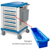 K816280N - CARRELLO TERAPIA SMALL CON 15 CONTENITORI PORTAFARMACI
