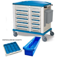 K816284N - CARRELLO TERAPIA MEDIUM CON 25 CONTENITORI PORTAFARMACI