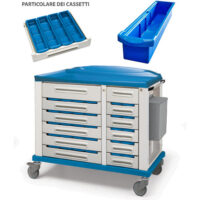 K816286N - CARRELLO TERAPIA LARGE CON 30 CONTENITORI PORTAFARMACI