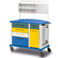 K816359 - CARRELLO IN TECNOPOLIMERO LARGE CON 5 CASSETTI 1 ANTINA E SOPRALZO