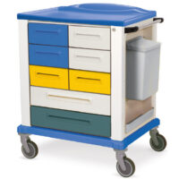 K816400 - CARRELLO MULTIFUNZIONE IN TECNOPOLIMERO STANDARD CON 6 CASSETTINI E 2 CASSETTI