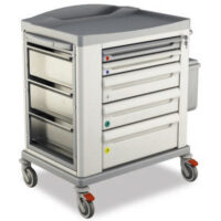 KSTD-UT1: CARRELLO UTILITY STANDARD CON 3 TASCHE A RIBALTA E 2 PORTA RIFIUTI 10 LT. APERTURA A GINOCCHIO