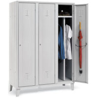 K606518 - ARMADIO SPOGLIATOIO A TRE ANTE - TRE POSTI CON DIVISIONE SPORCOPULITO