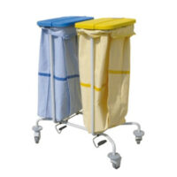 K607222 - PORTA SACCO IN ACCIAIO VERNICIATO A DUE POSTI CON APERTURA A PEDALE