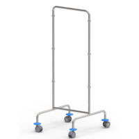 K606851 - CARRELLO BIFACCIALE CON GANCI PER ACCESSORI IN ACCIAIO INOX