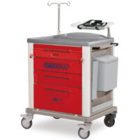 K816209  - CARRELLO EMERGENZA STANDARD IN TECNOPOLIMERO CON CASSETTI ROSSI