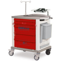 K820260 - CARRELLO EMERGENZA STANDARD CON STRUTTURA IN ACCIAIO VERNICIATO E 5 CASSETTI IN PLASTICA