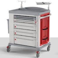 KSTD-EM2 : CARRELLO EMERGENZA STANDARD (CHIUSURA CON BARRA E SIGILLO, FIANCO DESTRO CON ALLOGGIO PORTA BOMBOLA)